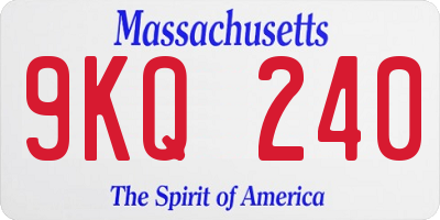MA license plate 9KQ240