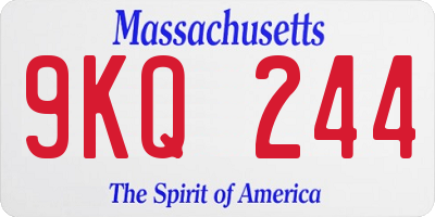 MA license plate 9KQ244
