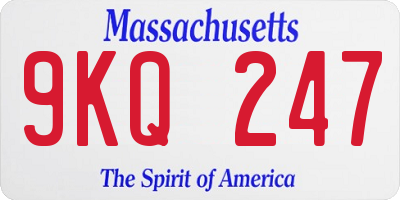 MA license plate 9KQ247