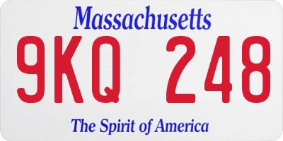 MA license plate 9KQ248