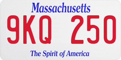 MA license plate 9KQ250