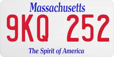 MA license plate 9KQ252