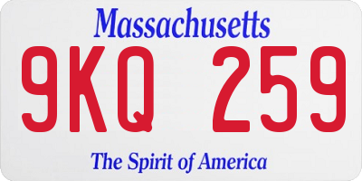 MA license plate 9KQ259