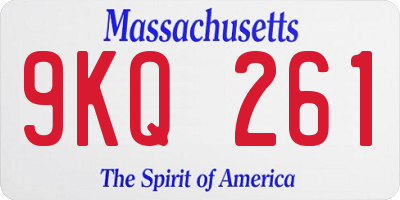 MA license plate 9KQ261