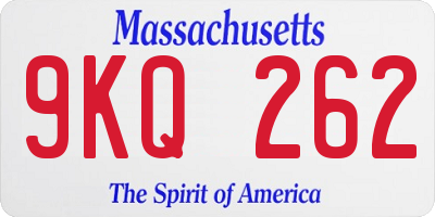 MA license plate 9KQ262