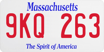 MA license plate 9KQ263