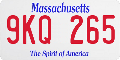 MA license plate 9KQ265
