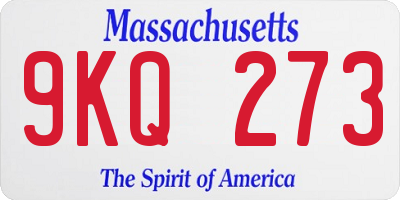 MA license plate 9KQ273
