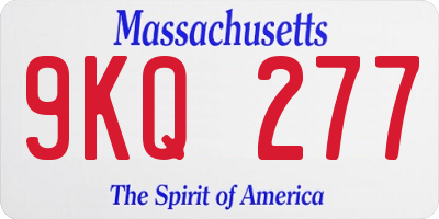 MA license plate 9KQ277