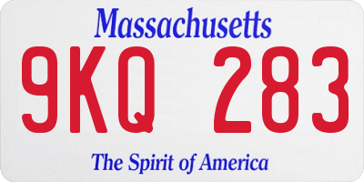 MA license plate 9KQ283