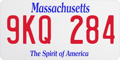 MA license plate 9KQ284