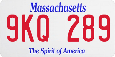 MA license plate 9KQ289