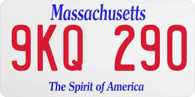 MA license plate 9KQ290