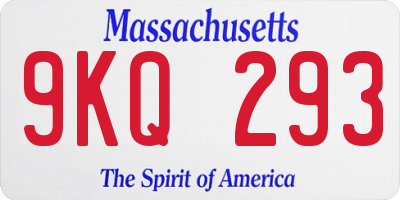 MA license plate 9KQ293