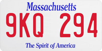 MA license plate 9KQ294