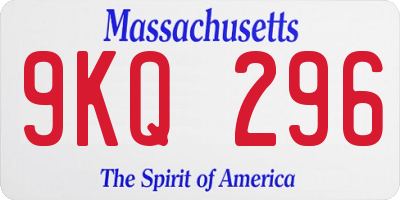 MA license plate 9KQ296
