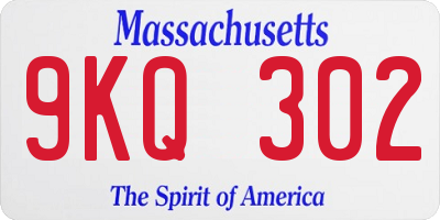 MA license plate 9KQ302