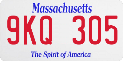 MA license plate 9KQ305