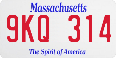 MA license plate 9KQ314