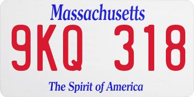 MA license plate 9KQ318