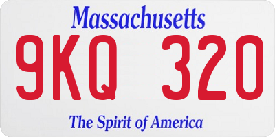MA license plate 9KQ320