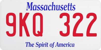 MA license plate 9KQ322