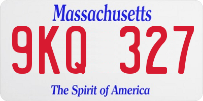 MA license plate 9KQ327