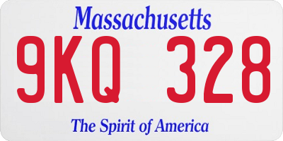 MA license plate 9KQ328