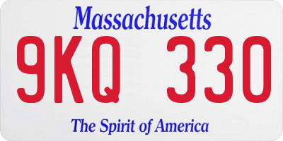 MA license plate 9KQ330