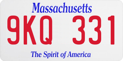 MA license plate 9KQ331