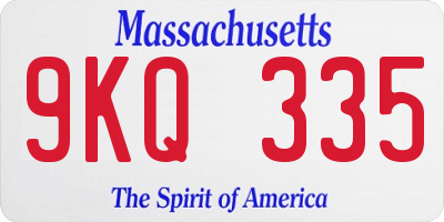 MA license plate 9KQ335