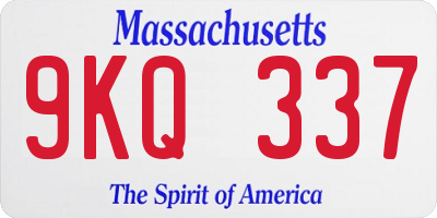 MA license plate 9KQ337