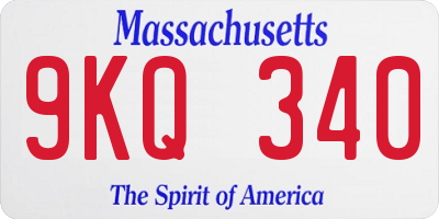 MA license plate 9KQ340