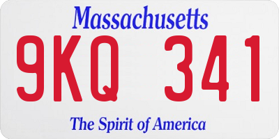 MA license plate 9KQ341