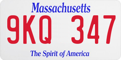 MA license plate 9KQ347