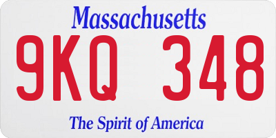 MA license plate 9KQ348