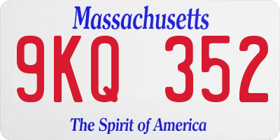 MA license plate 9KQ352