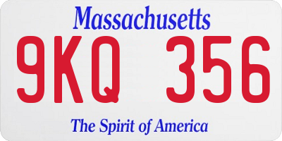 MA license plate 9KQ356