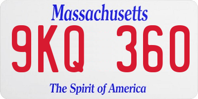 MA license plate 9KQ360