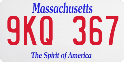 MA license plate 9KQ367
