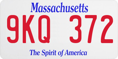 MA license plate 9KQ372