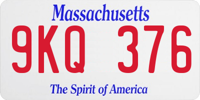 MA license plate 9KQ376