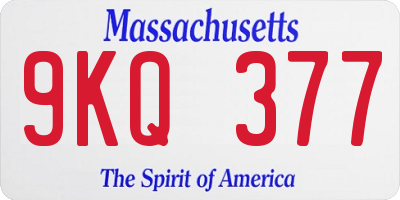 MA license plate 9KQ377