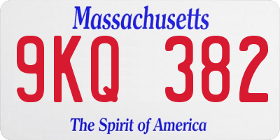 MA license plate 9KQ382