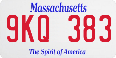 MA license plate 9KQ383