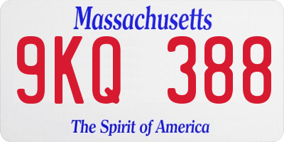 MA license plate 9KQ388