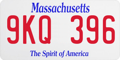 MA license plate 9KQ396
