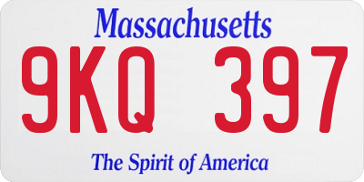 MA license plate 9KQ397