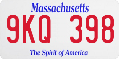 MA license plate 9KQ398