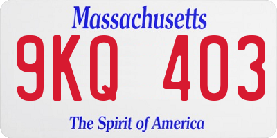 MA license plate 9KQ403